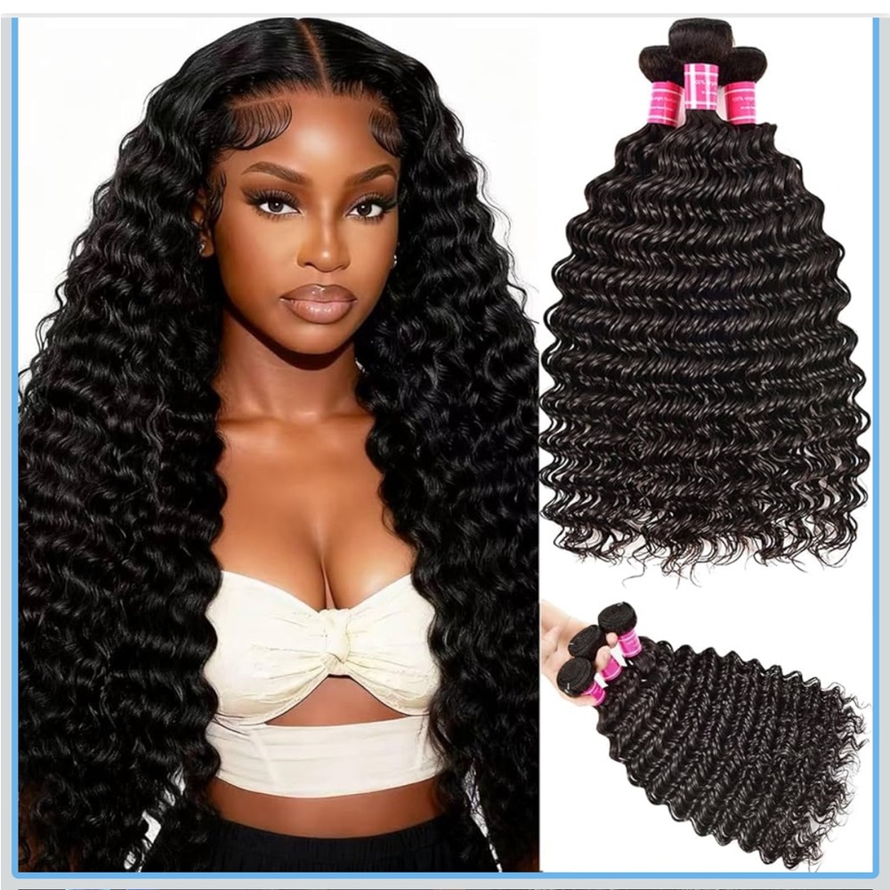 Deep Wave 3 Bundles 16 18 20 Unprocessed Brazilian Virgin Real Human Hair